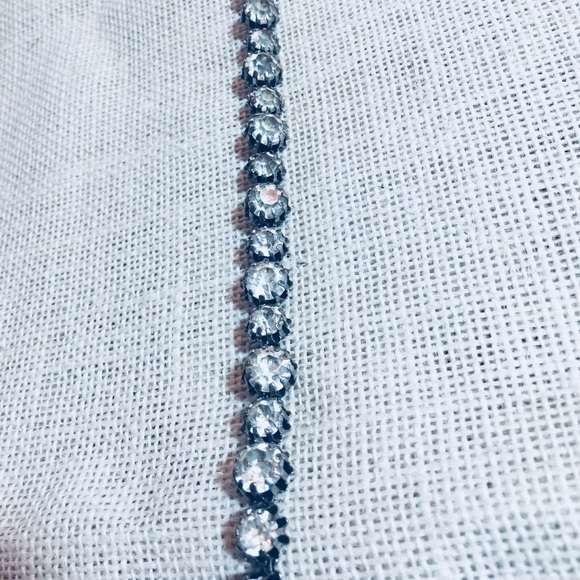 Vintage glam choker, rhinestone & antique silver - Picture 5 of 5